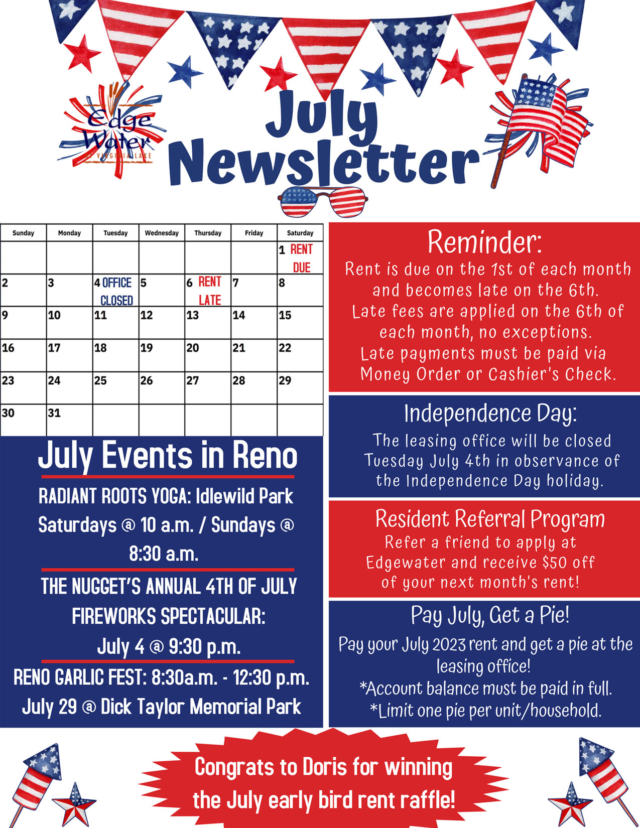 July 2023 Newsletter and Calendar